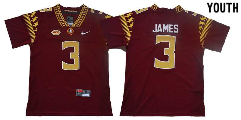Youth Florida State Seminoles 3 Derwin James Red College Football Jersey